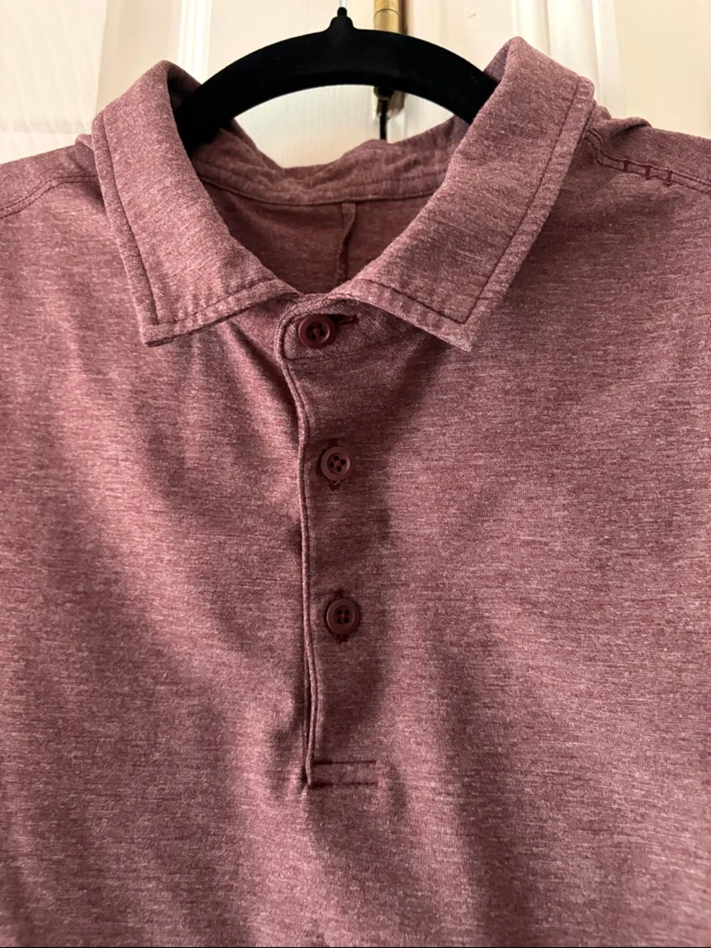 Lululemon Evolution Polo Heathered Smoky Red Purple Medium or Large Slim